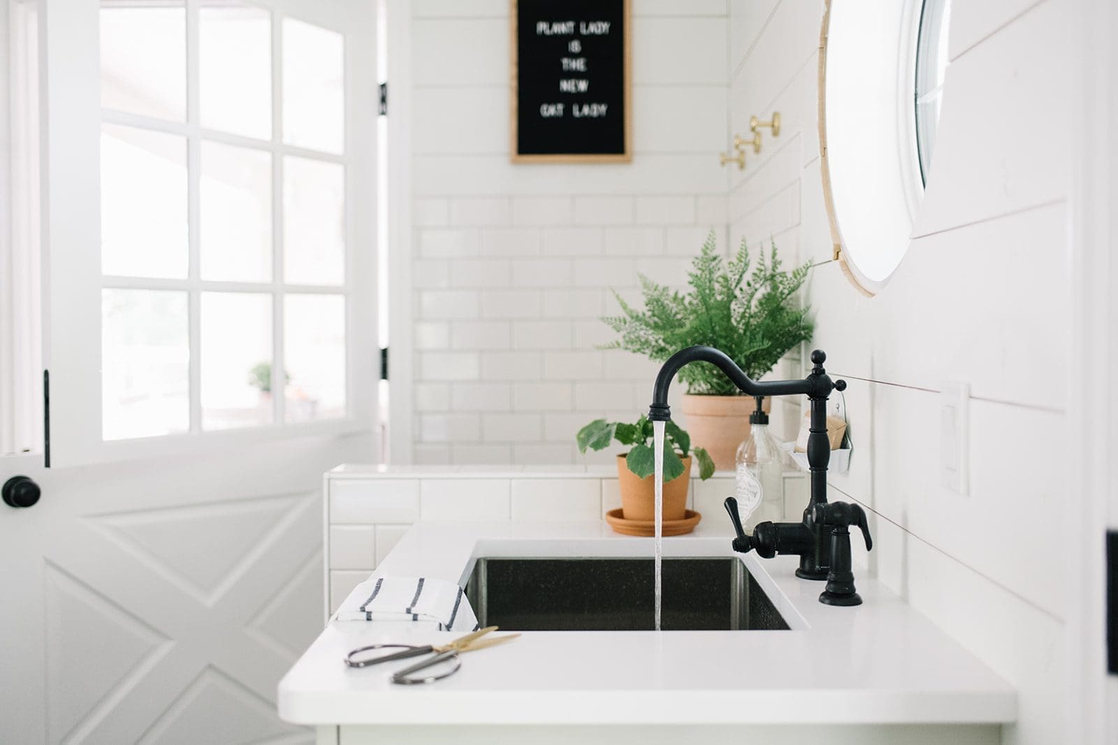 summer mudroom sink area