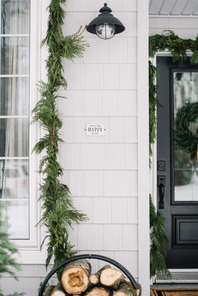 This Is Our Happy Place sign - minimal Christmas decor