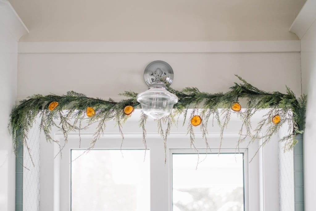 Cedar garland with dried oranges