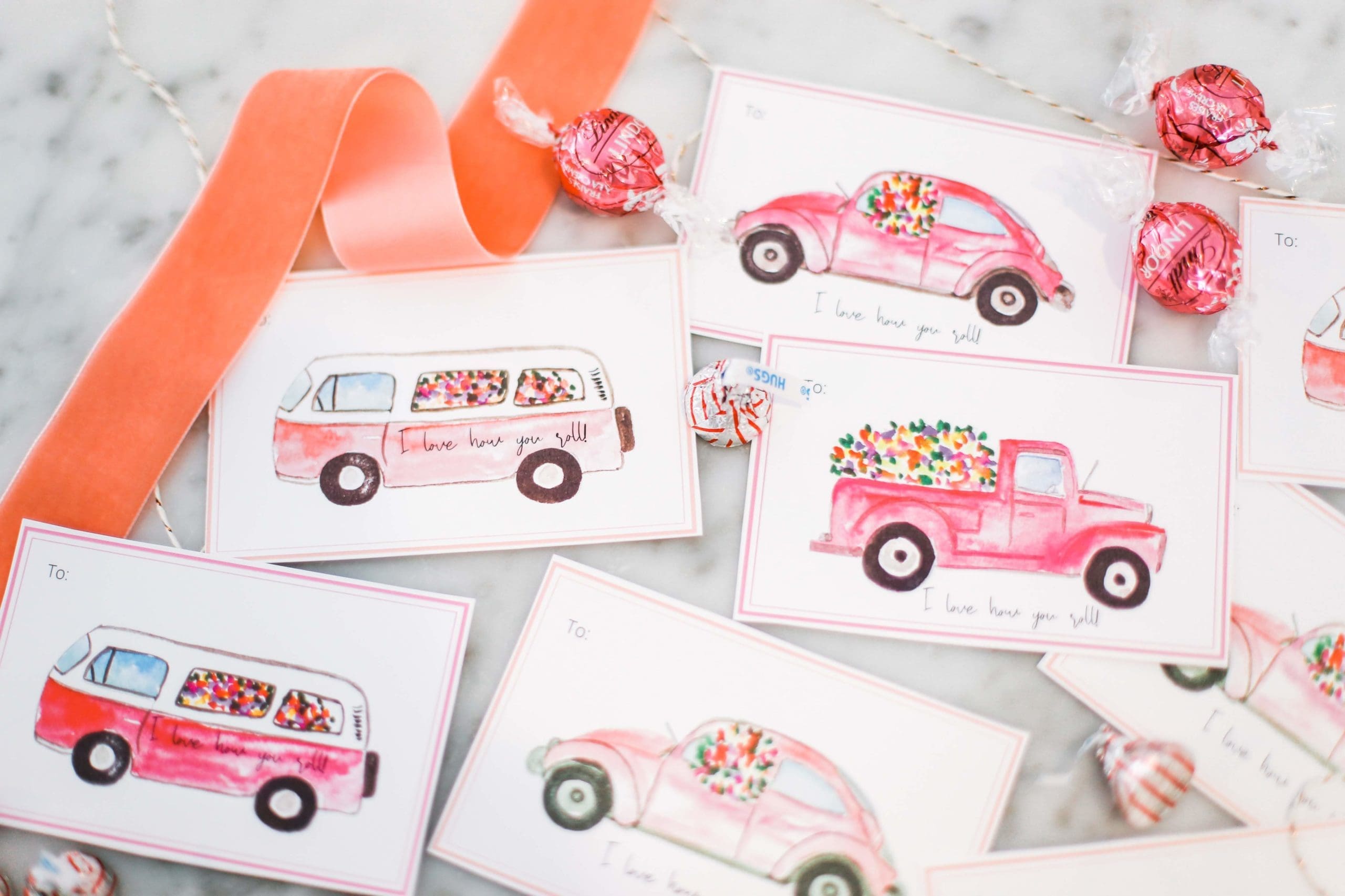 hand painted valentine's day cards