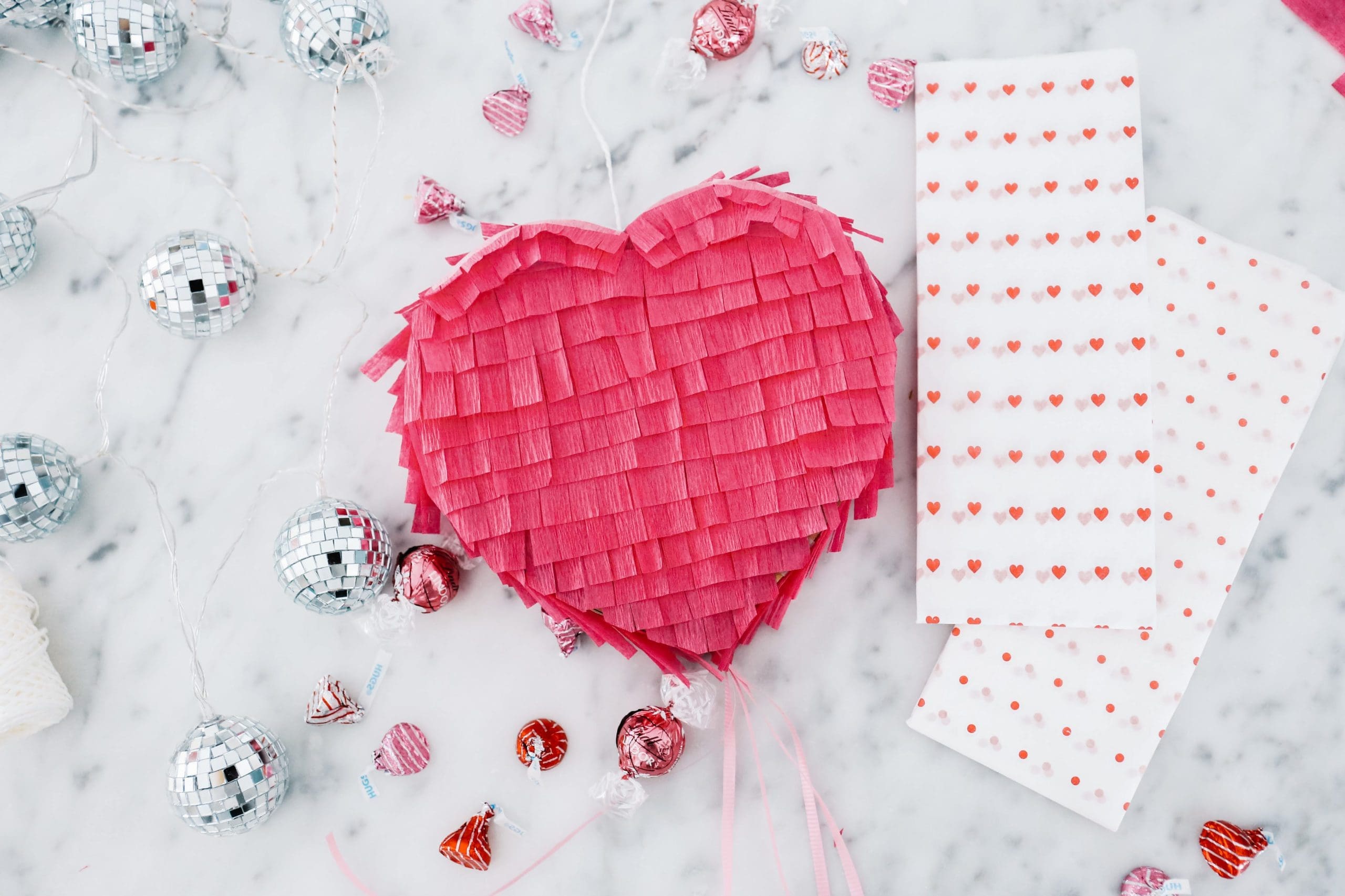 small pink heart pinata
