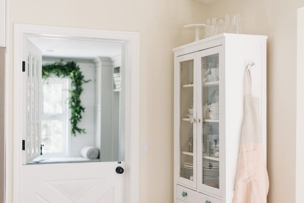Dutch door links kitchen and mudroom