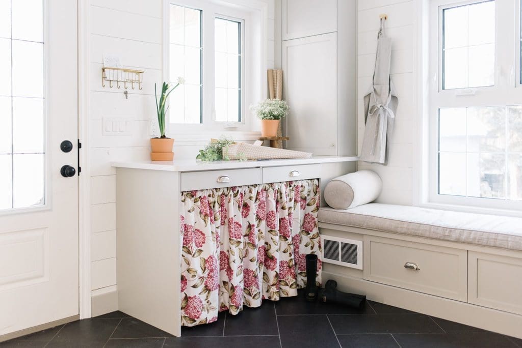 Mudroom design with lots of natural light