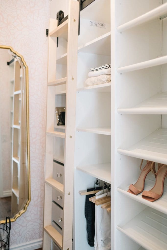 built in shelving in walk in closet