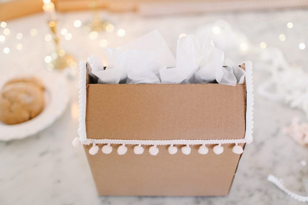 tissue paper inside a gift box