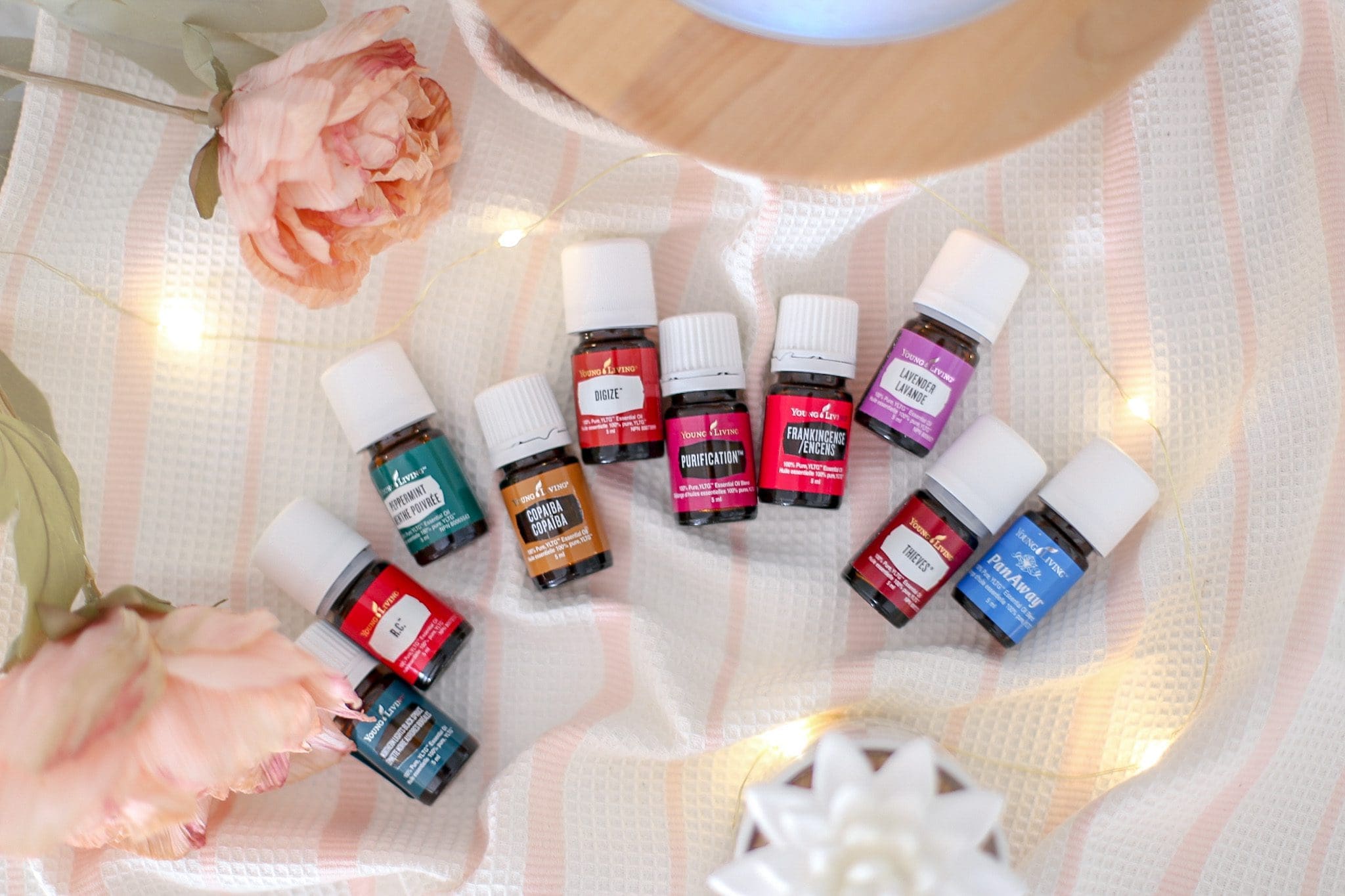 rainbow of essential oils