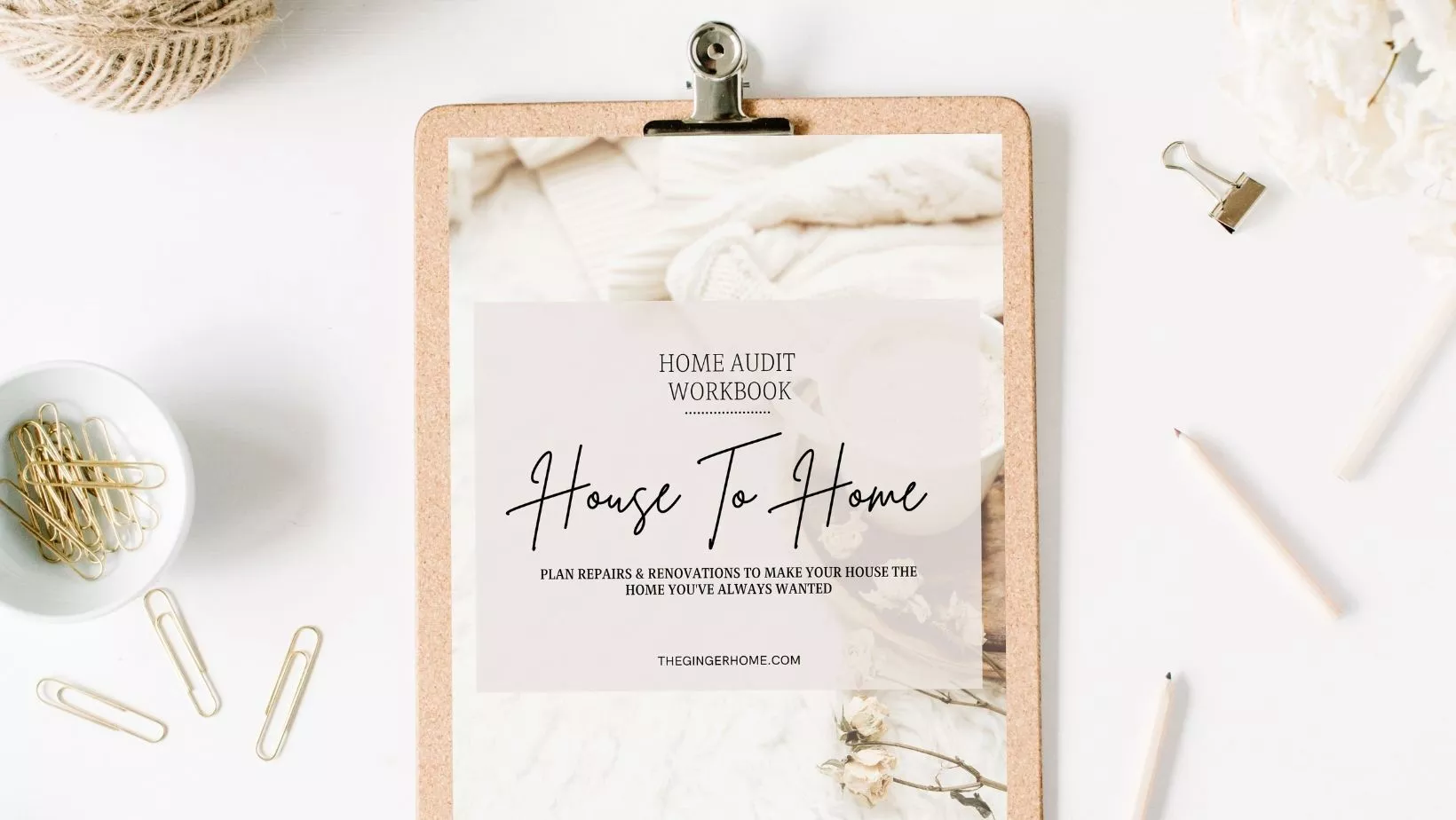 Home Renovation Planner on Clipboard Sitting on Desk